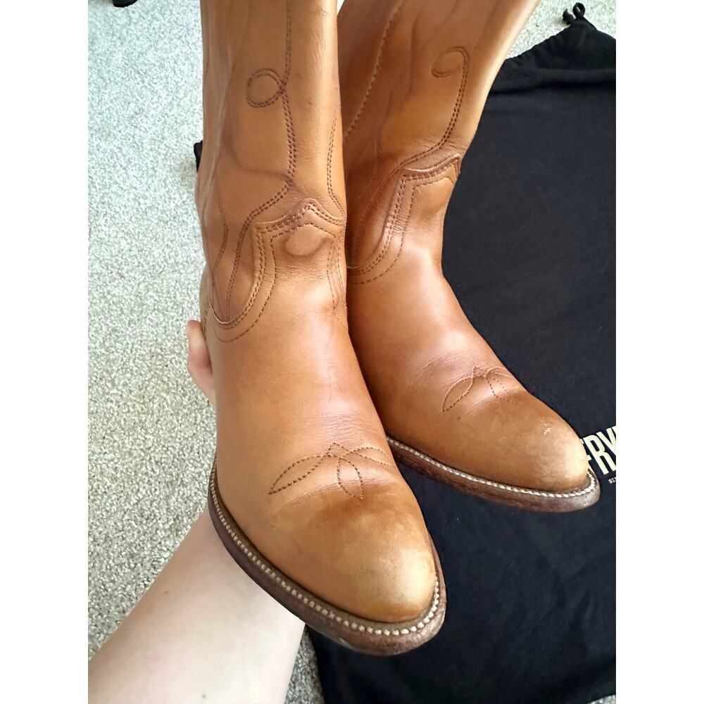 Frye Vintage 90s Western Embroidered Cowboy Boots Size 8 - Picture 8 of 9
